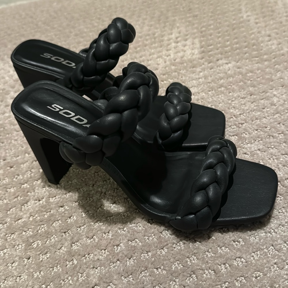 Braided slip on heels